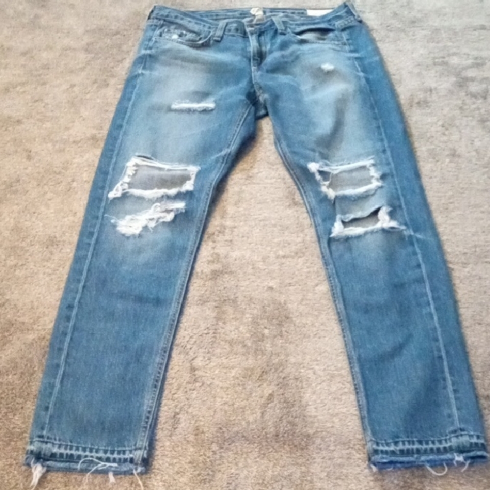 Rag & Bone distressed boyfriend jeans Lincoln wash